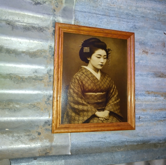 Other - Geisha In Gucci Kimono Vintage Framed Photograph By Neon Nicho
